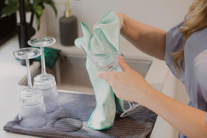 Bling Miracle drying Wine glasses at Kitchen Bench 